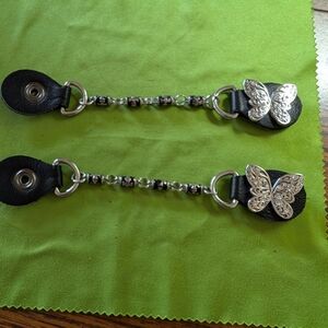 Biker Black and Silver Butterfly Face Mask Vest Extender